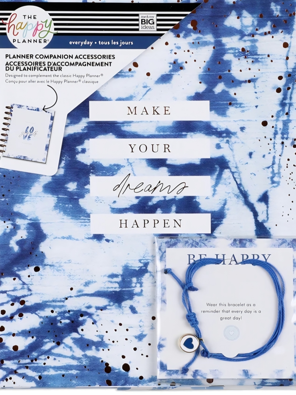 The Happy Planner Indigo Tie Dye Classic Planner Companion- Brand New!